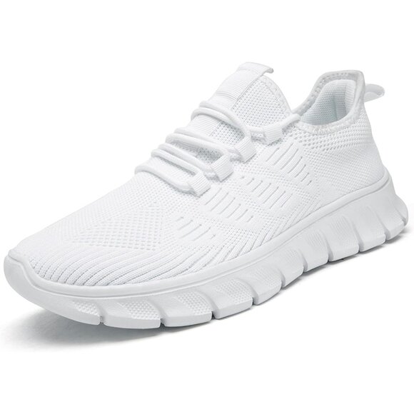 Women F-White Running Tennis Slip On Lightweight Workout Sport Jogging Sneakers - Picture 1 of 7